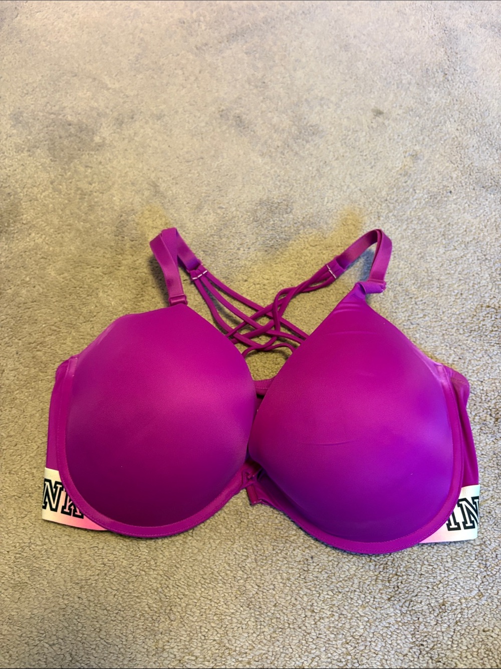 PINK Victoria's Secret Fuchsia Strappy T-Shirt Bra